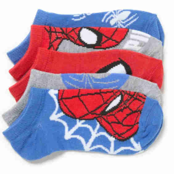Spider Man Kids No Show Socks 5 Pack