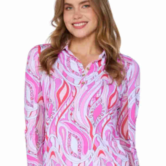 Button Down Long Sleeve Polo