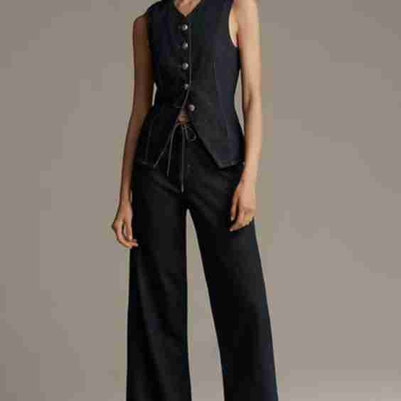 Jade High Rise Wide Leg Drawstring Jeans