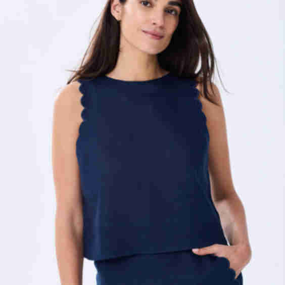 The Scallop Linen Tank Top