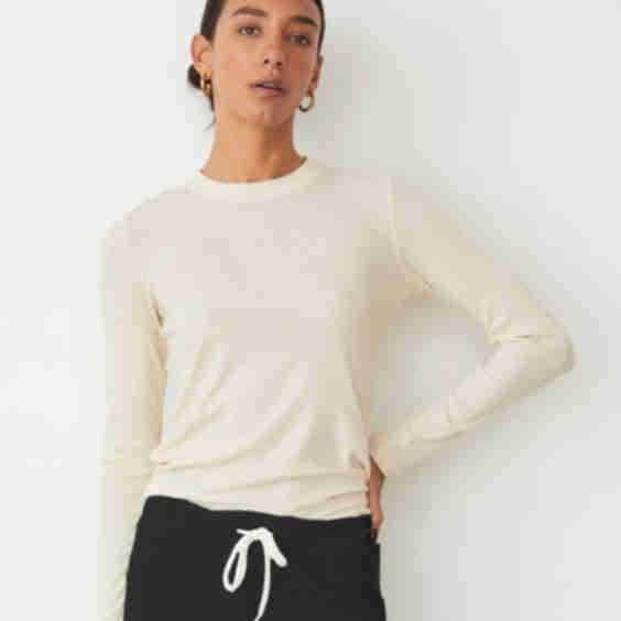 Supimafine Rib Long Sleeve Crew