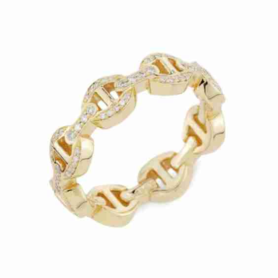 Quad-Link 18K Yellow Gold & Diamond Ring