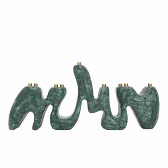 Solid Marble Menorah Sculpture