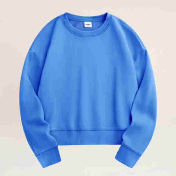 Oversized Cropped Crewneck Sweatshirt