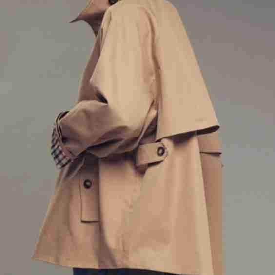 Khaki A Line Trench Coat