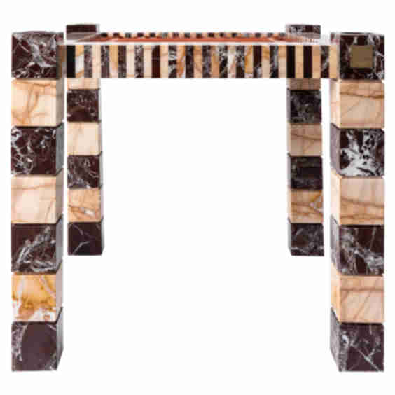 Modern Ravello and Dolomite Stone Domino Game Table