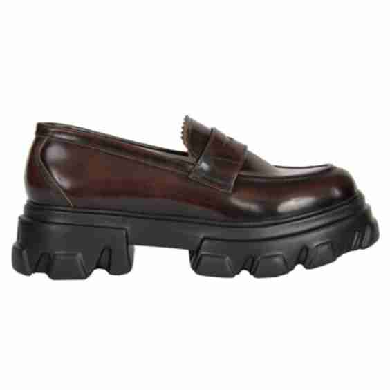 Wide sole Leather Loafers