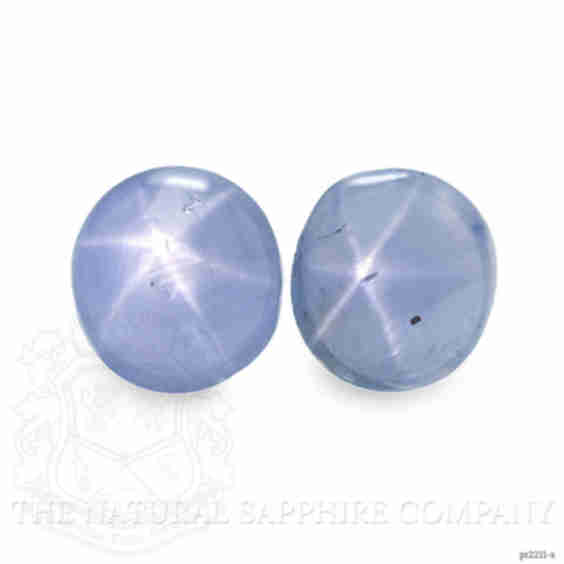 2.65 Ct.Tw. Greyish Blue Star Sapphire Pair
