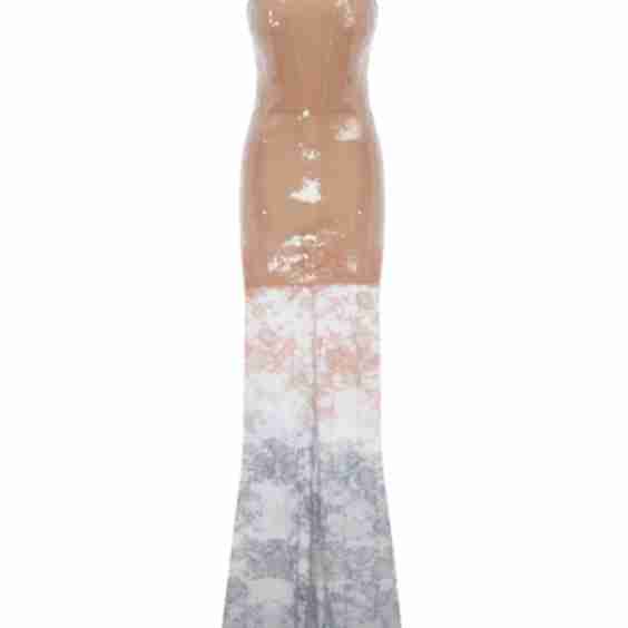 Sequin Maxi Dress with Gradient Lace Skirt