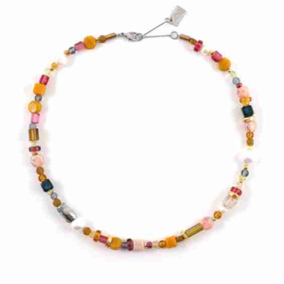 Luan Colourful Beads And Pearls Necklace