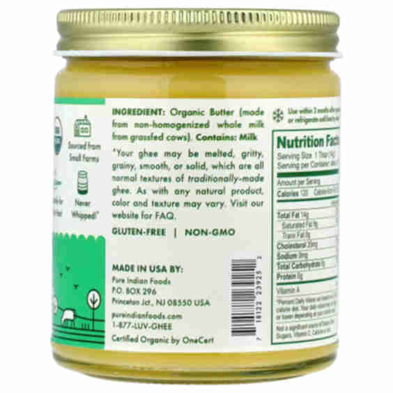 Original Ghee, Grassfed & Certified Organic 7.8 oz (220 g)