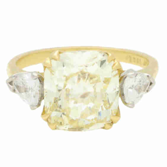 Fancy Old Cushion Cut Diamond Ring