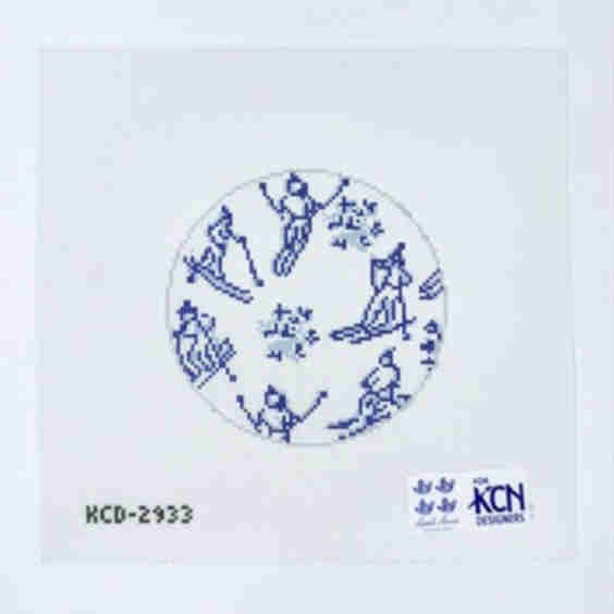 Apres Ski Round Needlepoint Canvas