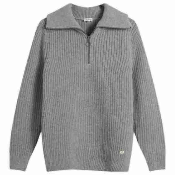 Half Zip Rib Knit Jumper