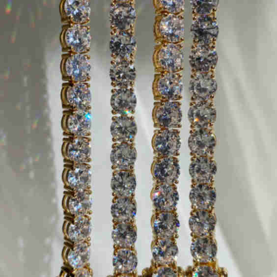 Crystal Tennis Anklet 7 Mm Gold