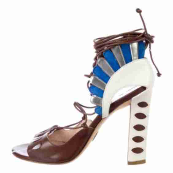 Leather Animal Print Gladiator Sandals