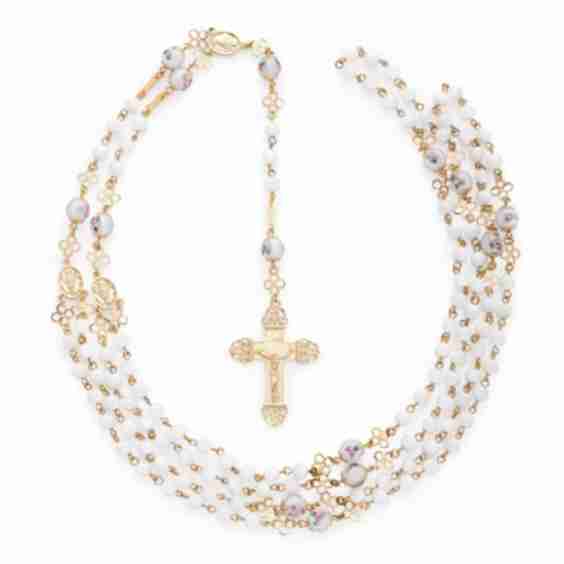 Miraculous Mary Wedding Rosary in Murano Glass