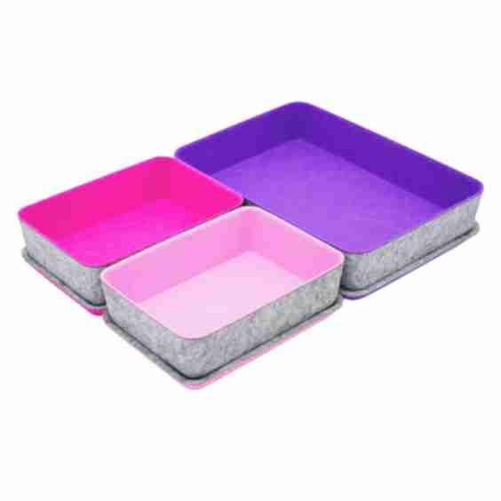 Lidded Felt Drawer Organizer - 3 Piece