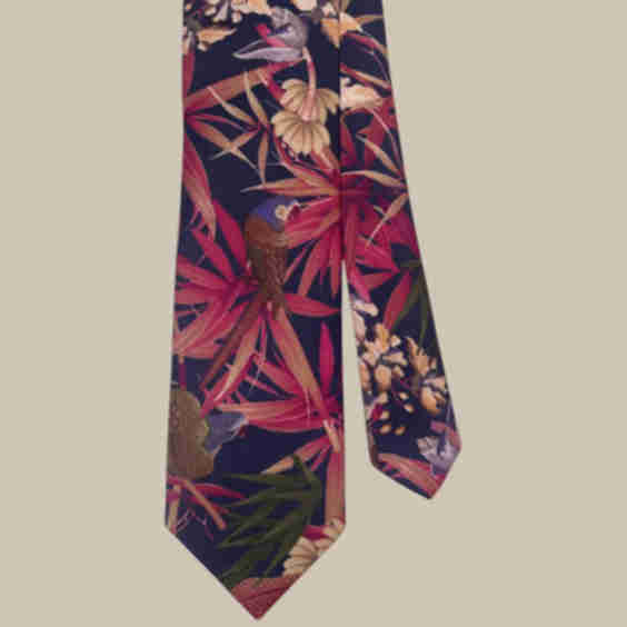 Large Floral Ribbed Silk Best of Class Necktie