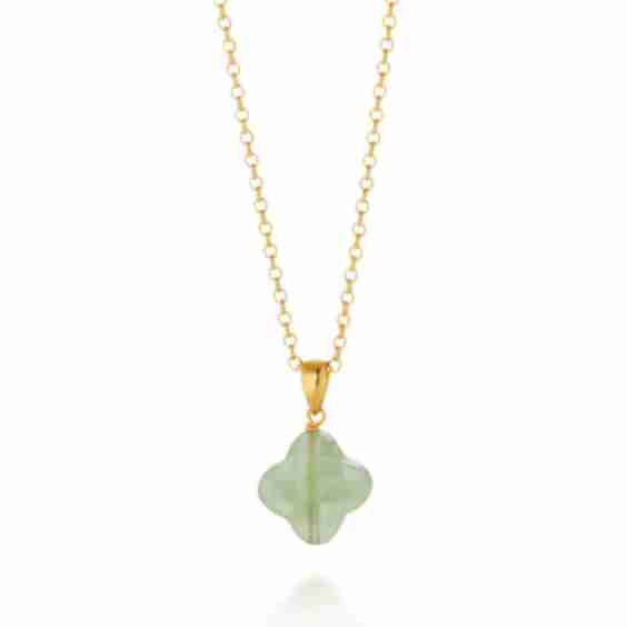 Aventurine Gem Clover Necklace