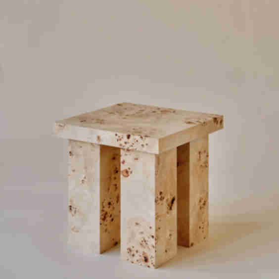 Miter Side Table Burl