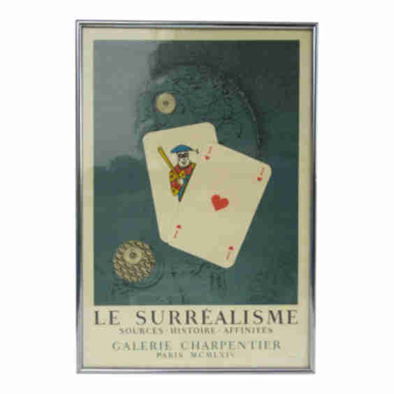 Vintage C 1964 French Parisian Gallery Surrealism Exhibition Poster