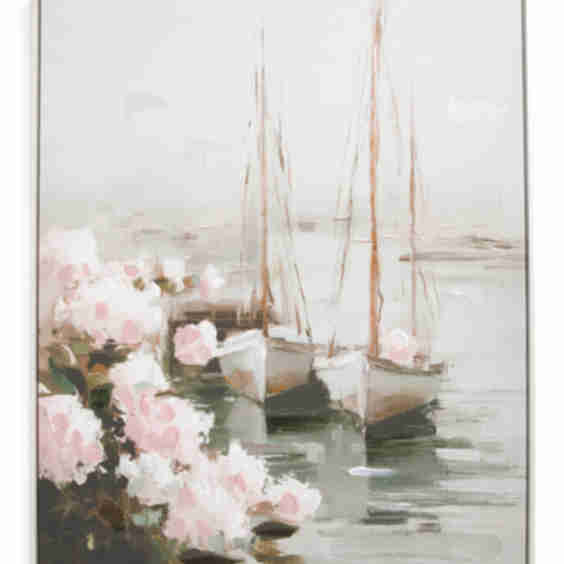 24x30 Serene Marina Floater Framed Wall Art