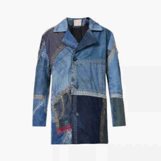 Jacob Patchwork-Panelled Relaxed-Fit Denim Pea Coat