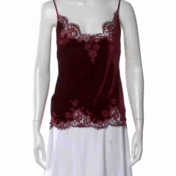 Lace Pattern Scoop Neck Top (Pre-Owned)