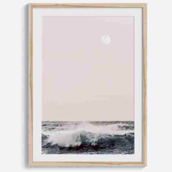 Moon Over Waves Art