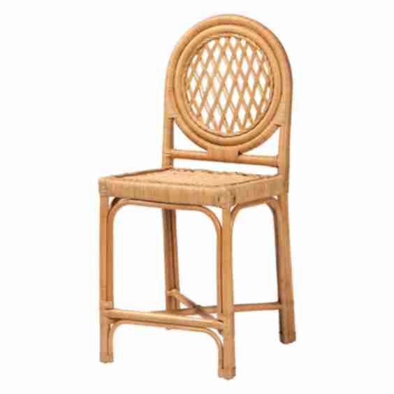 Round Back Rattan Counter Stool