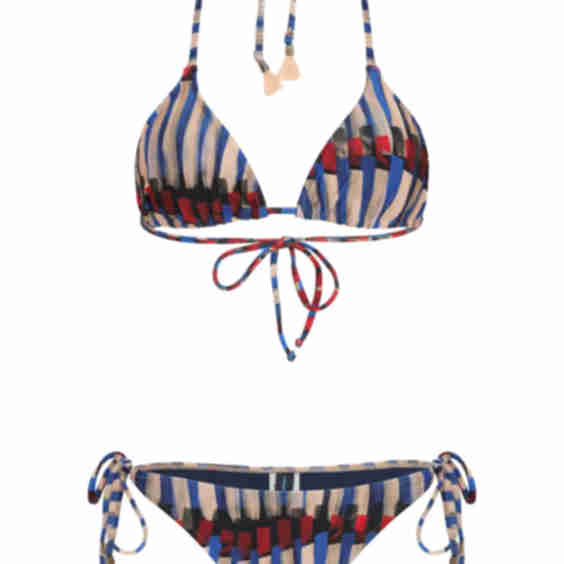 Printed Tie Bikini Set