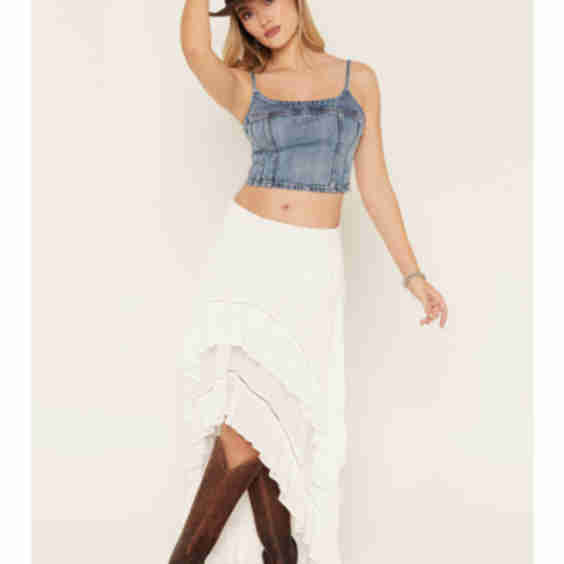 Ruffle High-Low Skirt