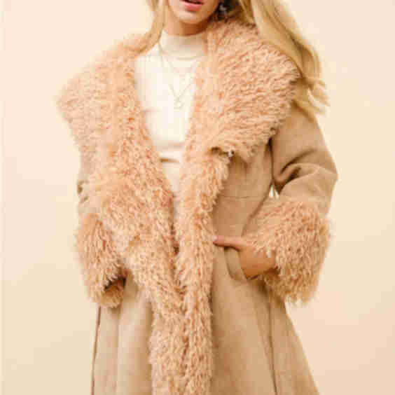 Faux Fur Belted Jacket
