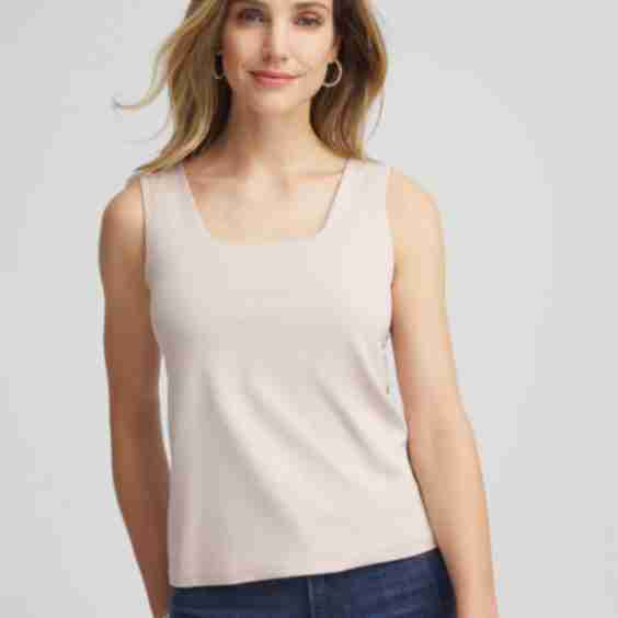 Contour Cotton Square Neck Tank Top
