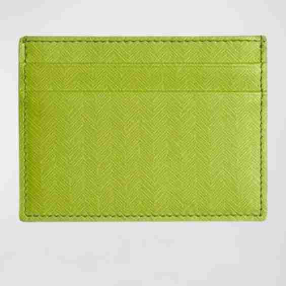 Chevron Leather Credit Card Case
