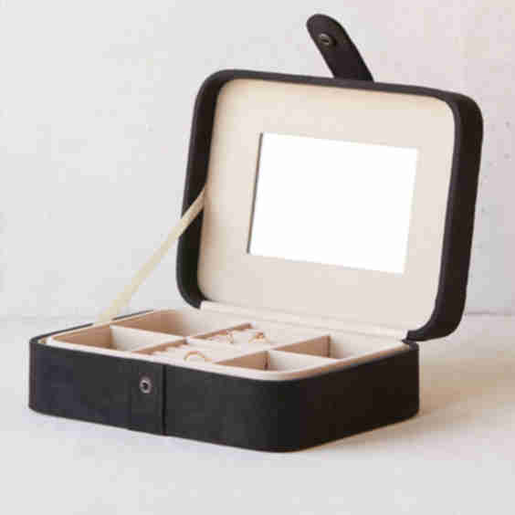 Giana Flocked Travel Jewelry Box