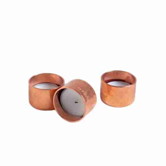 Set Of Three Copper Tea Light Holders