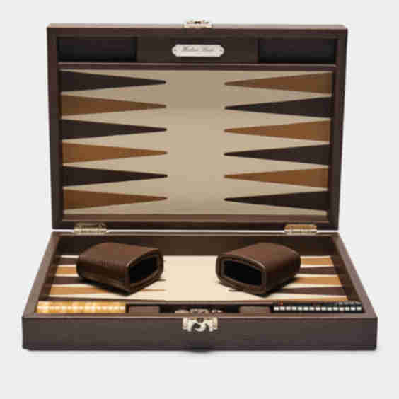 Leather Medium Backgammon Set