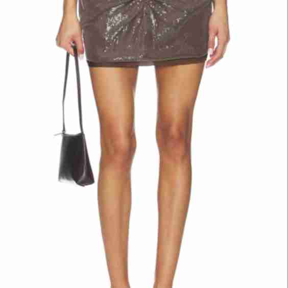 Gather Sequin Mini Skirt