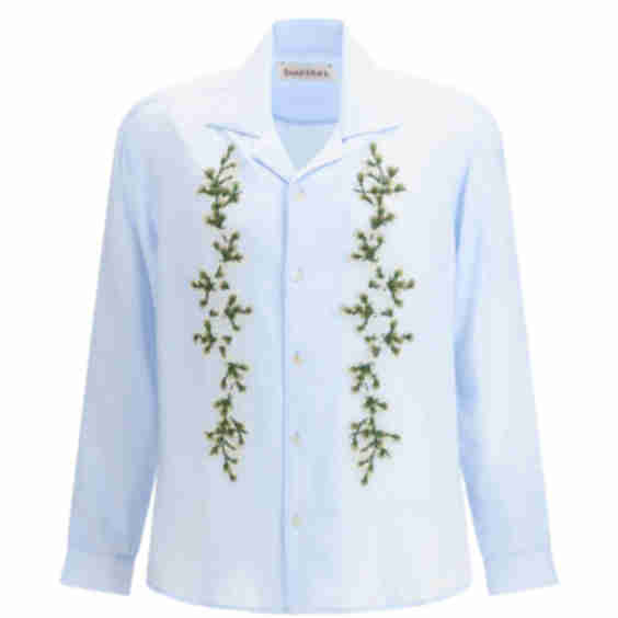 Tinees floral-embroidered shirt