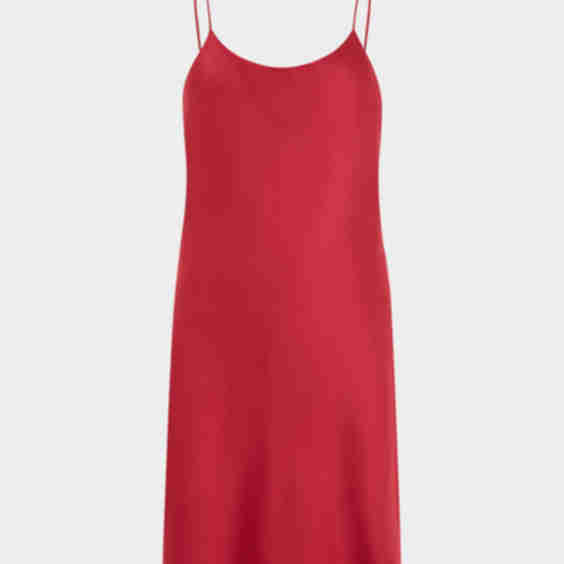 Venus Scoop-Neck Silk Satin Mini Slip Dress