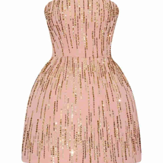 Strapless Embellishment Mini Dress