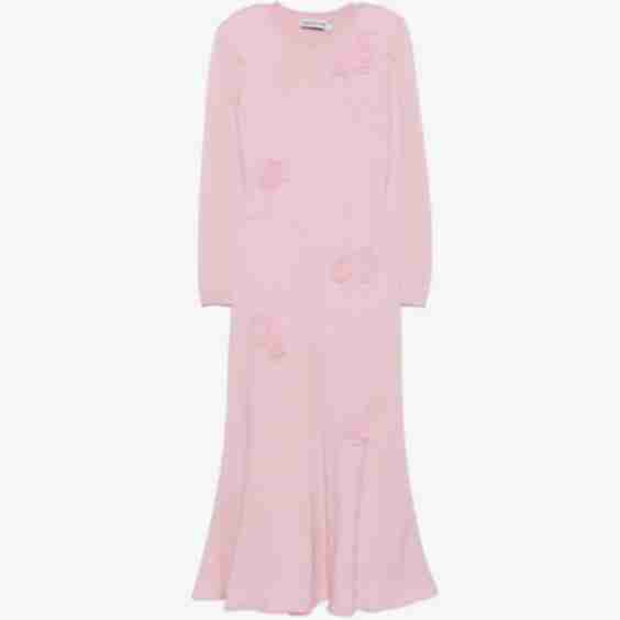  Flower Knit Midi Dress