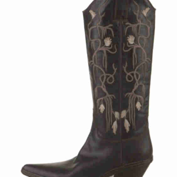 Leather Patterned Western Boots