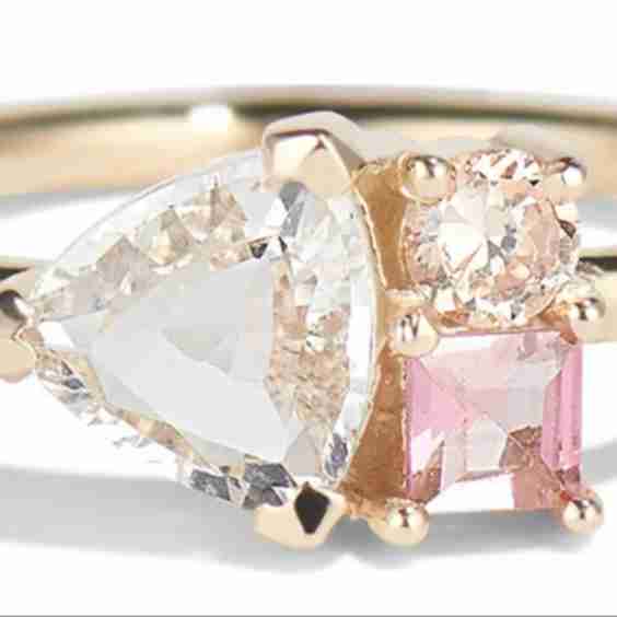 Prim Cluster Trillion Sapphire Ring