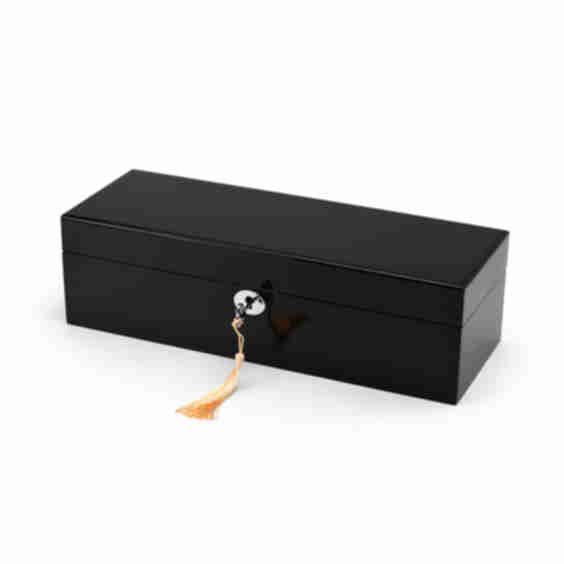 Modern Hi Gloss 4-Watch Macassar Finish 18 Note Musical Storage Box