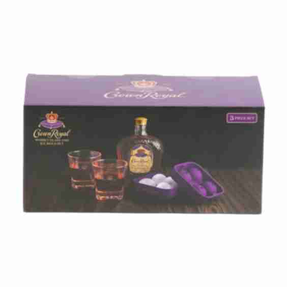 3pc Whiskey Glass and Sphere Ice Mold Set