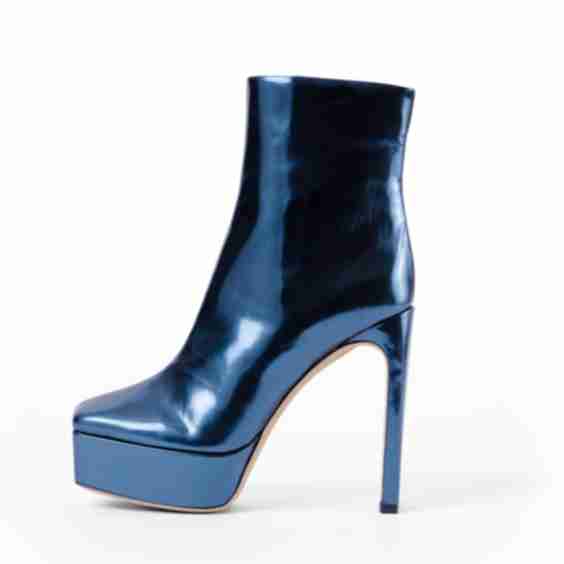 Rising Star Mirrored Leather Platform Ankle Boot