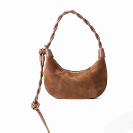 Suede Zipper Shoulder Hobo Bag 